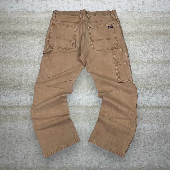 Vintage 90s Dickies Carpenter Pants 36x30 Baggy Fit Tan Canvas Dungarees